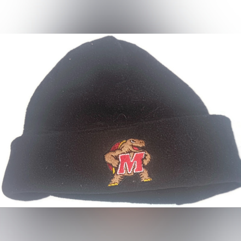 Maryland Terrapins, Black, NCAA Hat, Cuff Cap, One Size, Fleece,